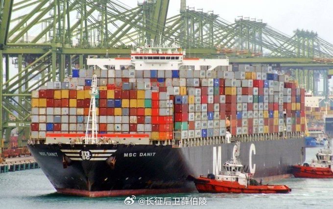 集装箱货轮 MSC Danit 号在多国遭遇抗议或拒绝卸货后，停靠埃及港口，卸下