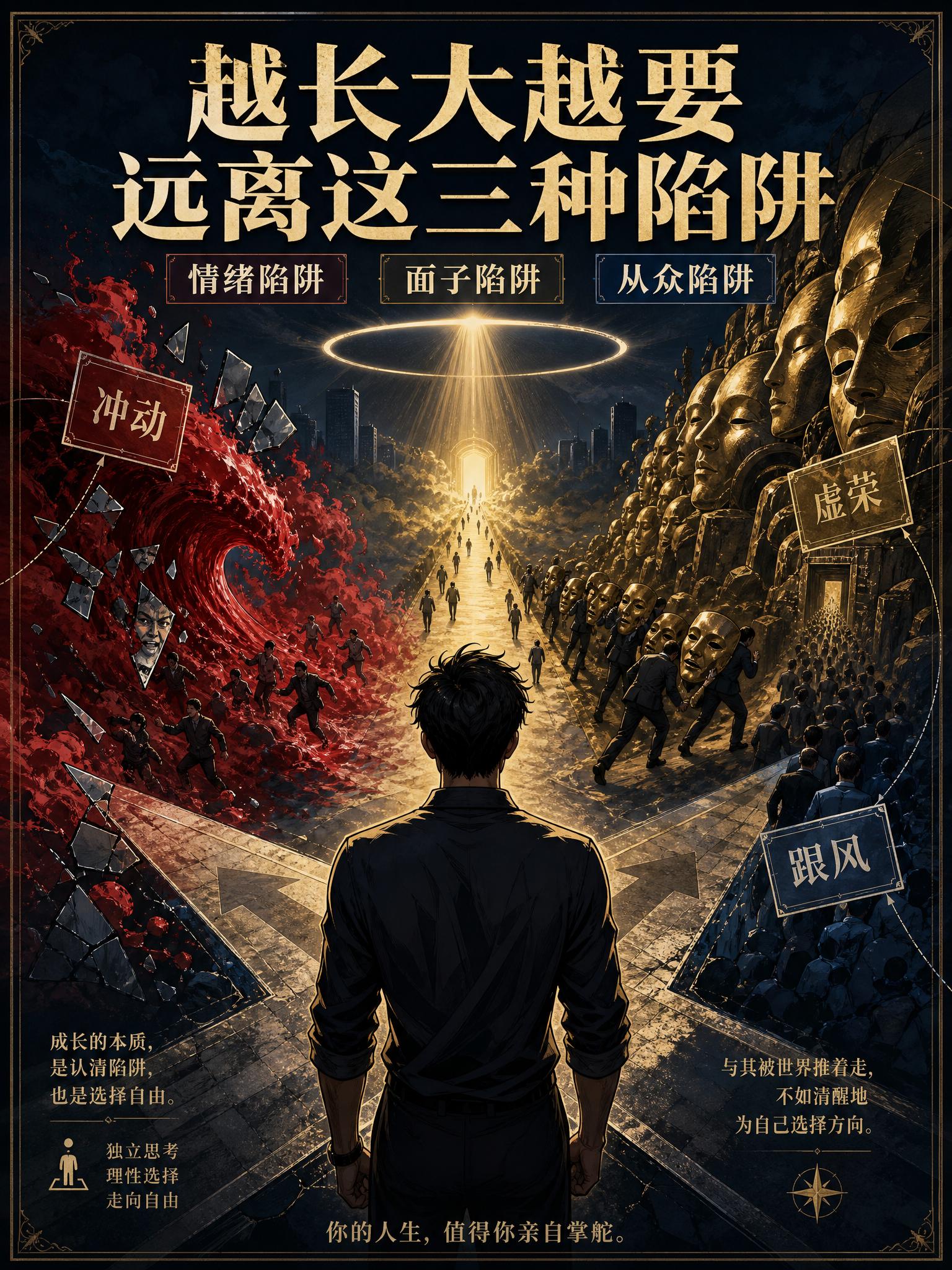 越长大越要远离这三种陷阱。很多人以为，成年人的成长，是不断学习更多东西...