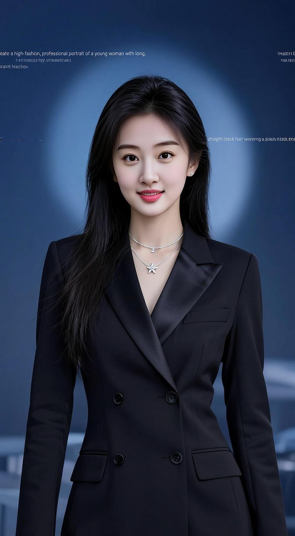 AI黑西装佳人 美女 高颜值