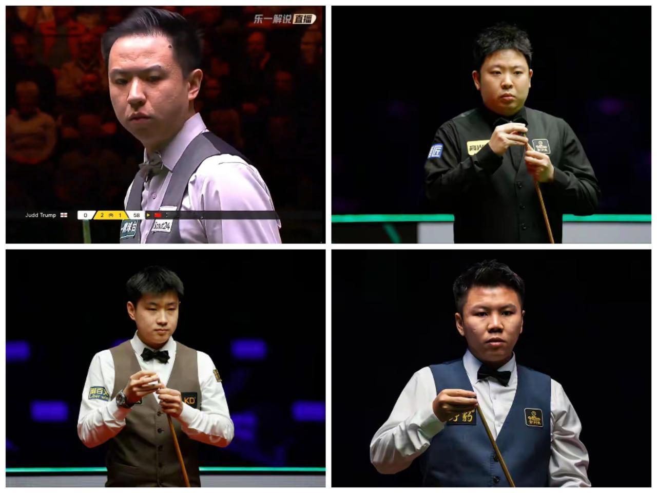 斯诺克世界大奖赛，中国选手包揽4强，夺冠概率肖国栋居首，赵心童第三，周跃龙垫底。