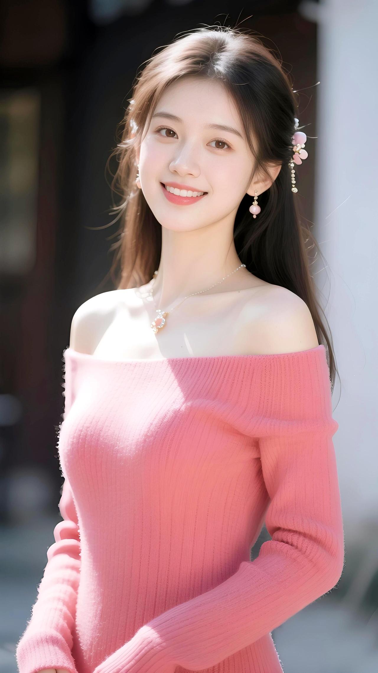 甜美粉嫩少女心，温柔笑容动人！🌸💖