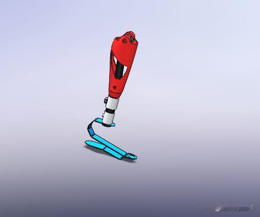 运动型机械关节假肢腿三维设计模型
该概念设计包括以下特点：
🔹 弯曲的碳纤维刀