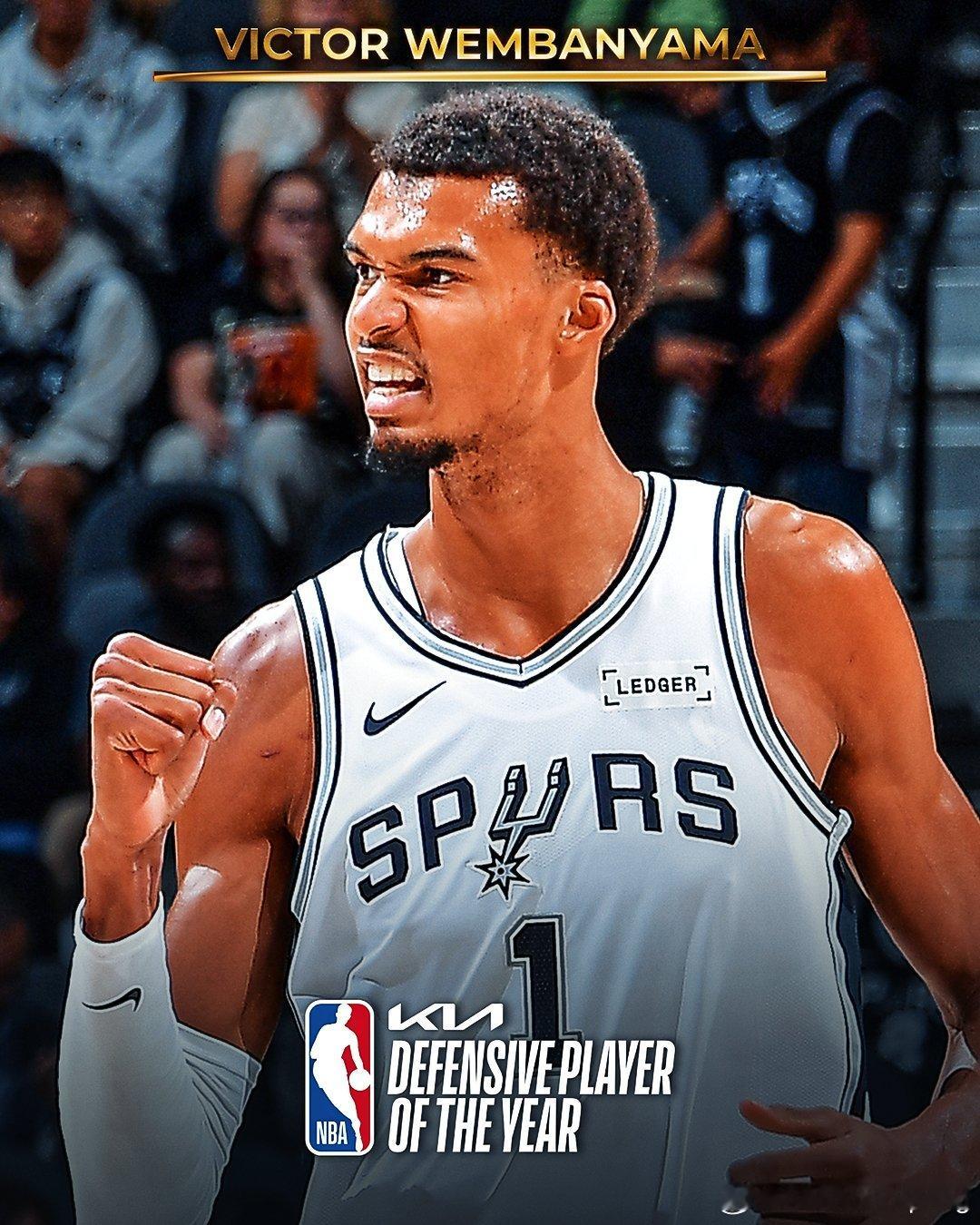 恭喜文班获得DPOY做到了邓肯没有做到的事情文班成为NBA历史最年轻的DPOY，