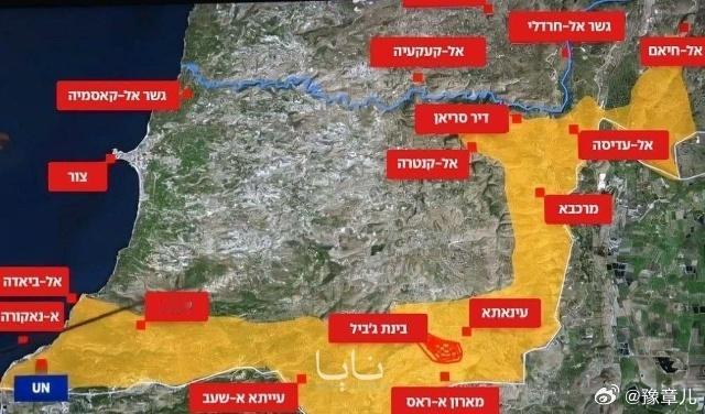 以色列军队在黎巴嫩的“黄线”内行动,这其中包括55个黎巴嫩村庄。以色列国防军部队