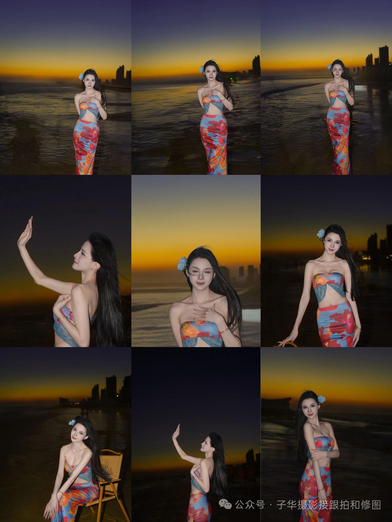 北海十里银滩，没有不美的夕阳，只有不到的遗憾一起。姐姐这么美，一定能收藏。背景真