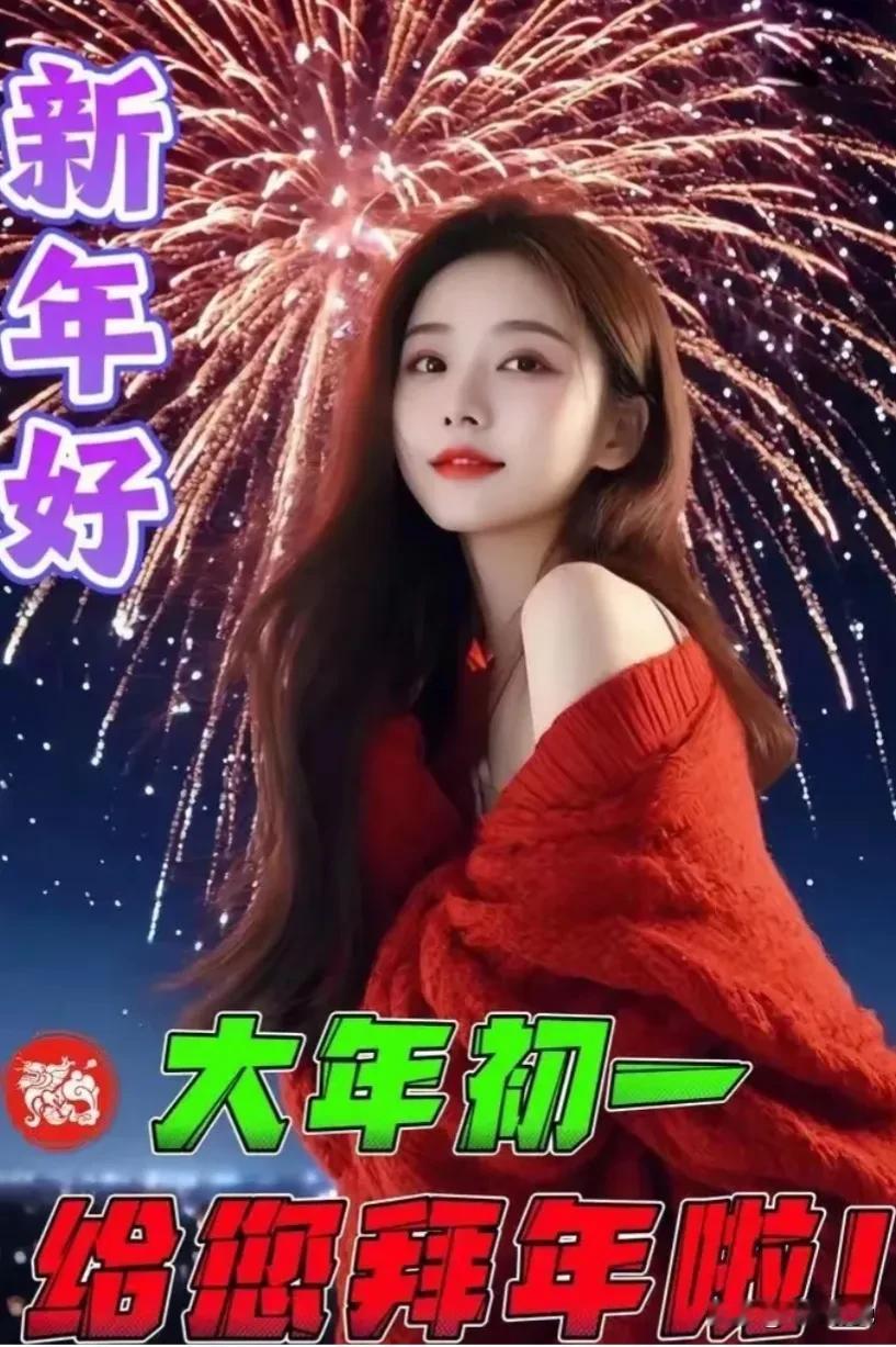 天南地北大拜年戳这里，一起放烟花>大年初一，给你拜年啦！