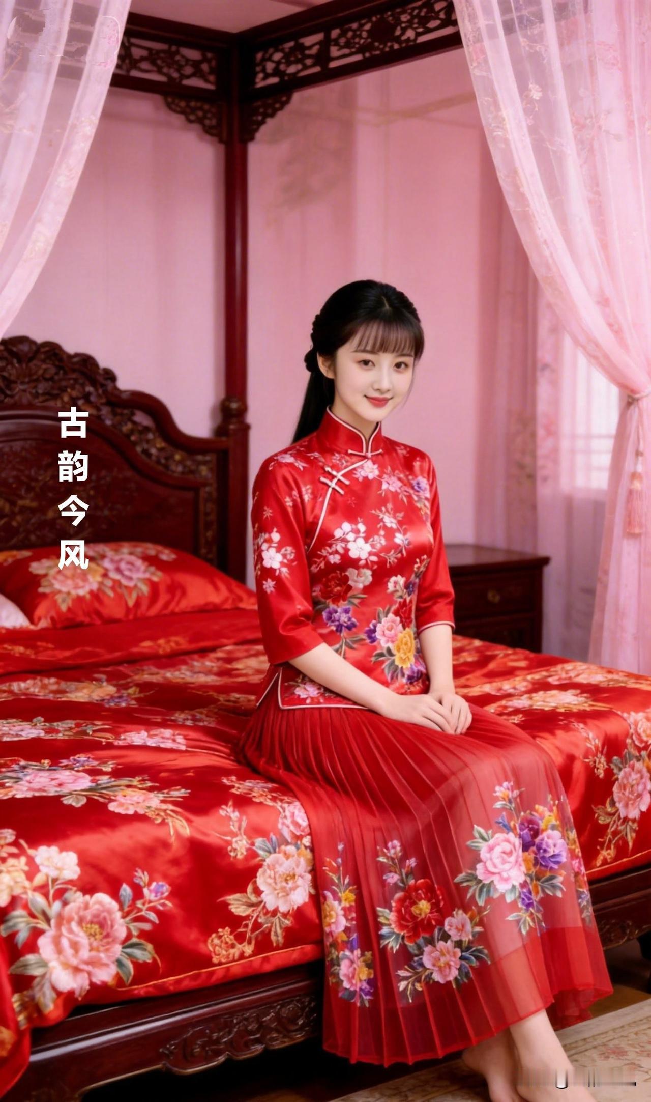旗袍，汉服都是华夏服饰，都有不同的韵味和魅力，她的美无法用语言表达，让人看着顺眼