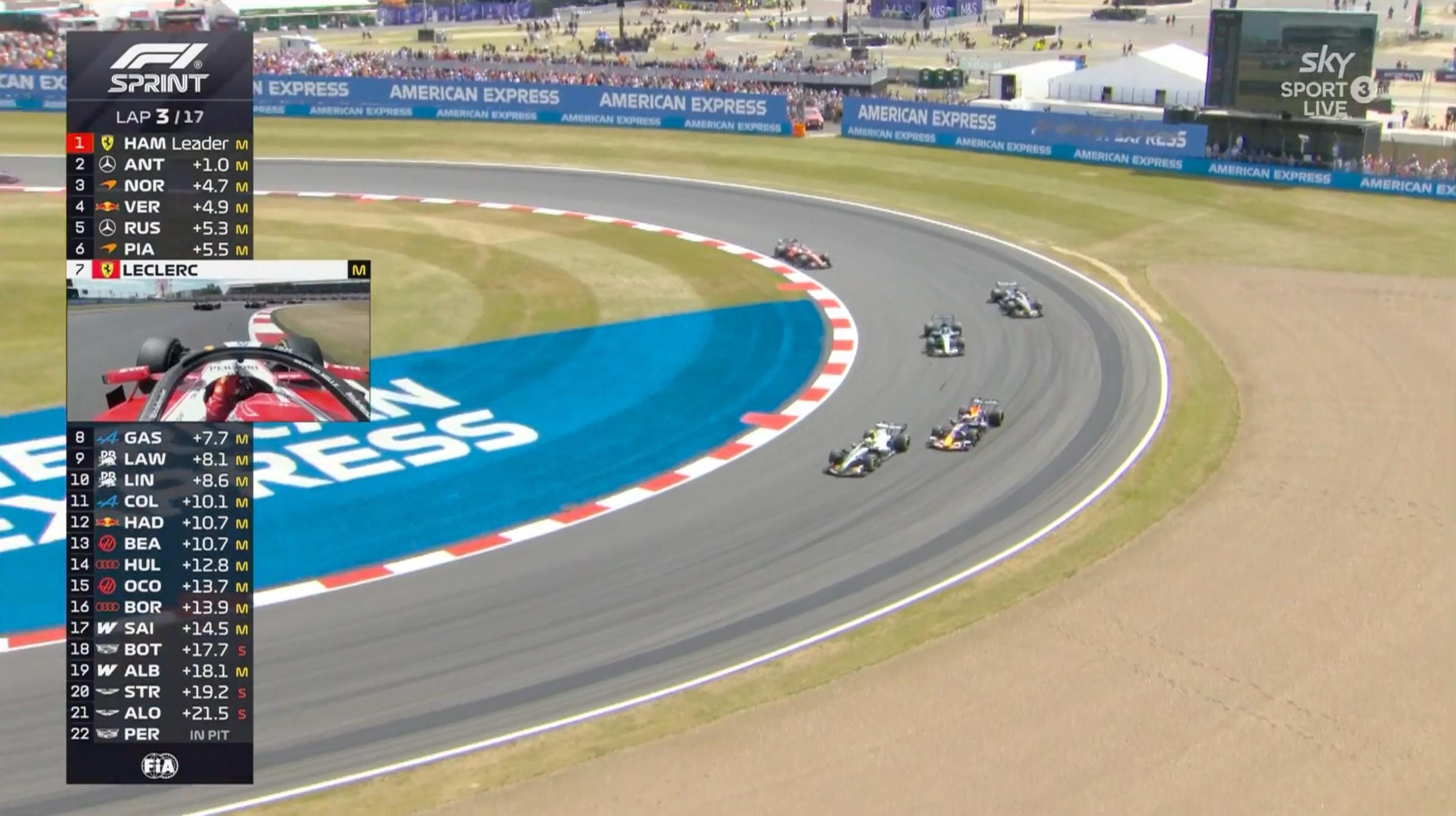 现在变成1-2和3-7的yoyo大乱斗了F12026F1英国大奖赛