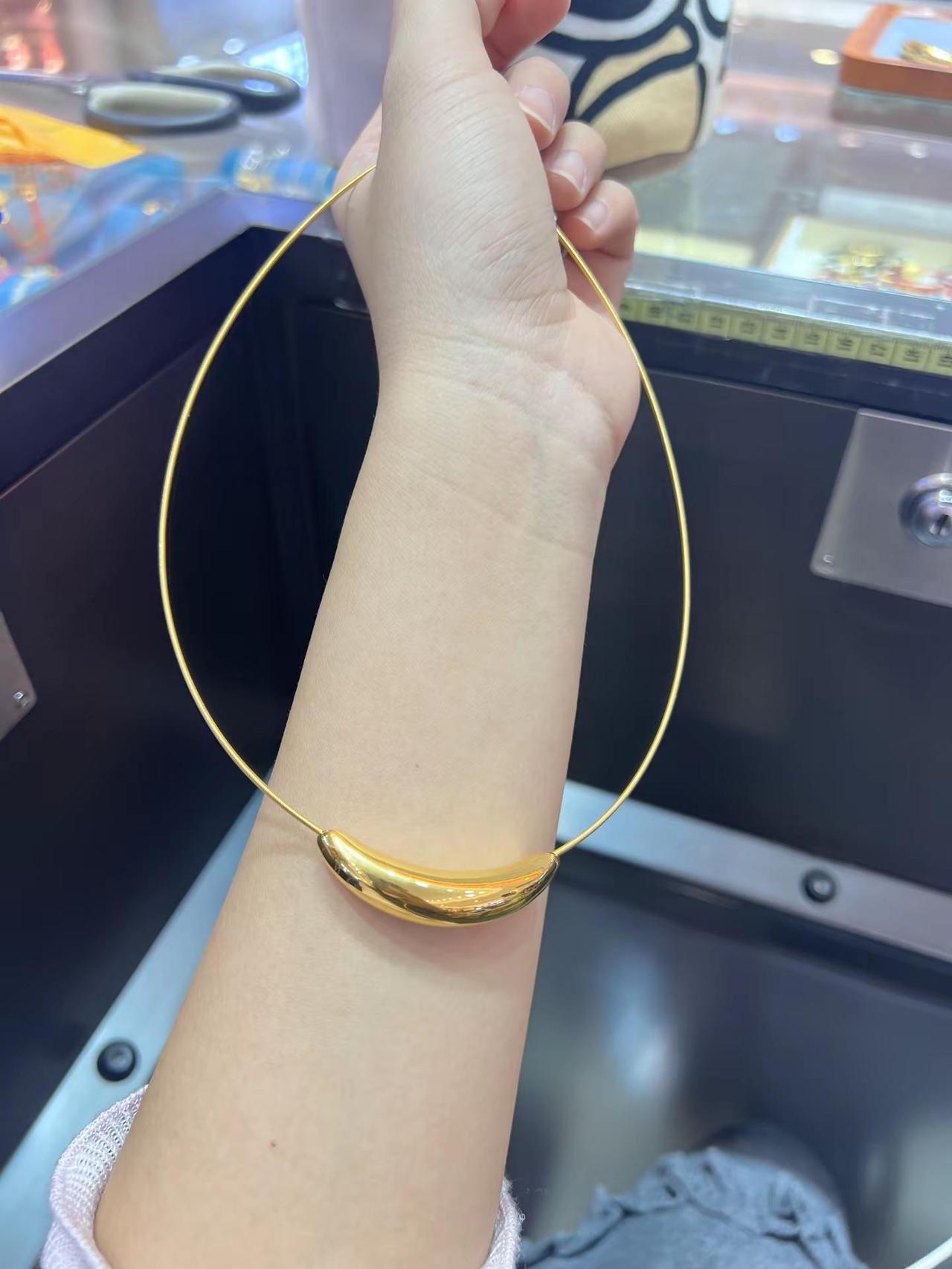 弯管项圈 听说最近这个项链很火足金999