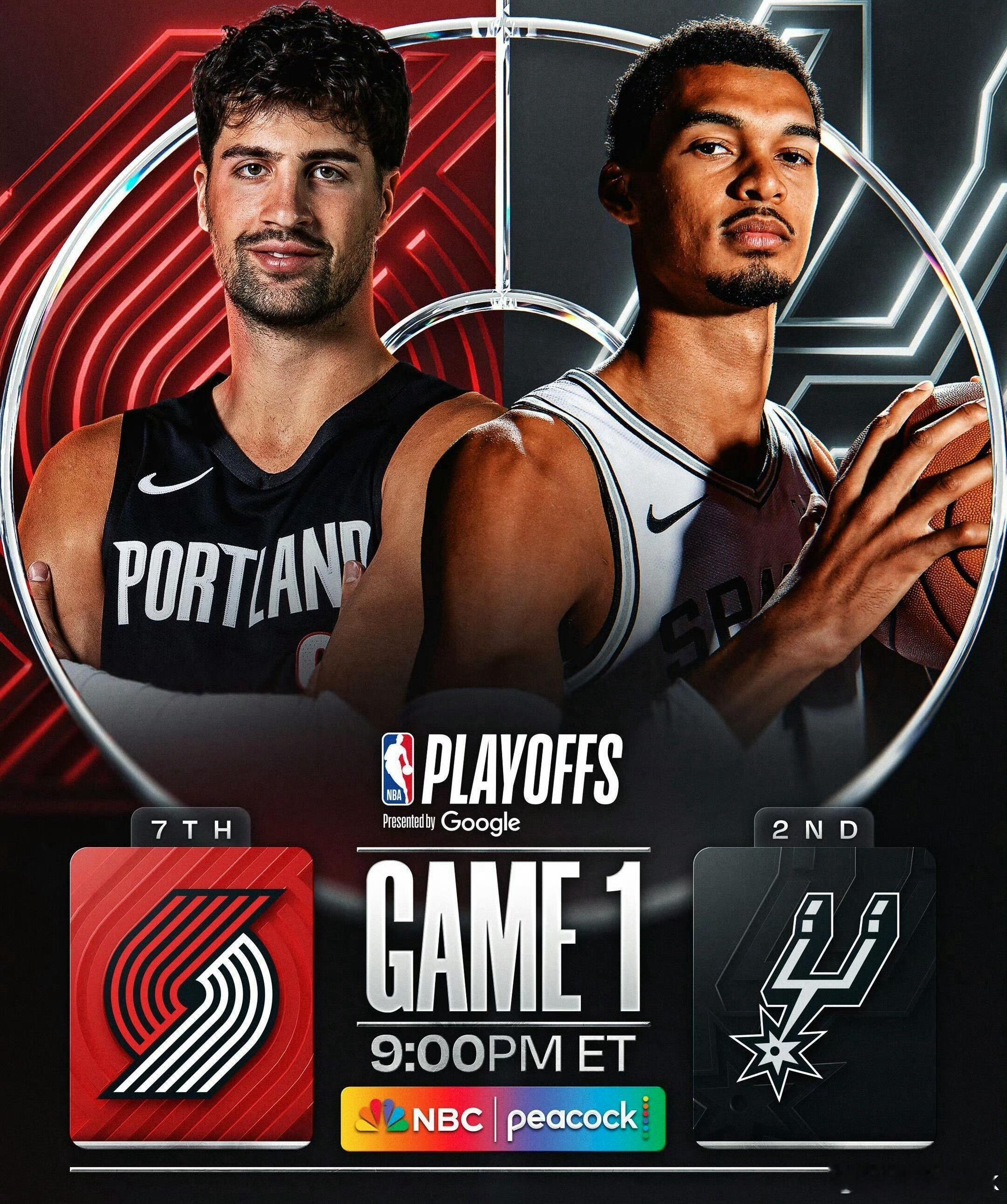 今天的重头戏来了，马刺和开拓者的比赛📺直播：网页链接开拓者vs马刺杨翰森NBA