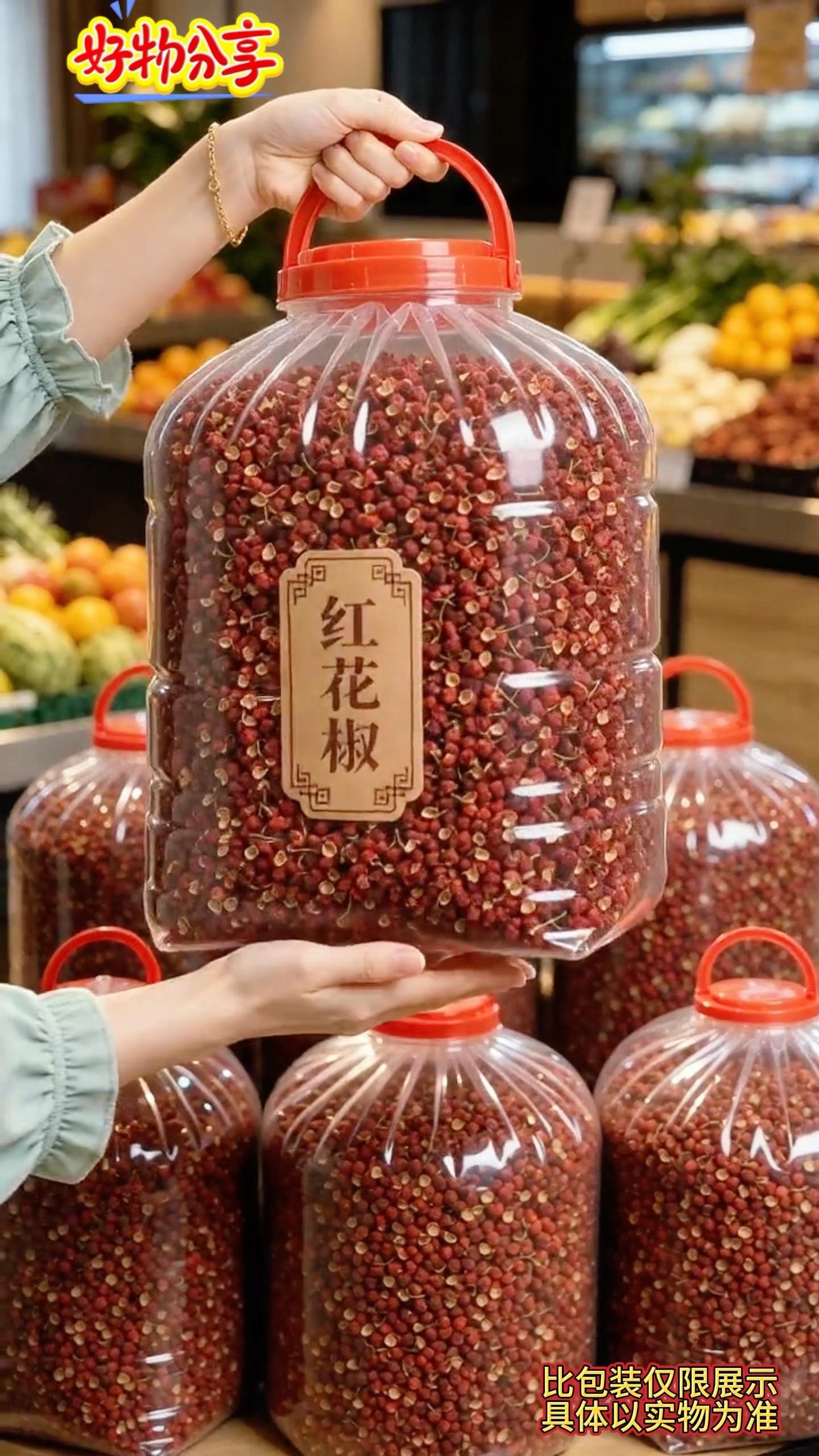 这个就是我们家的四川红花椒，用来炒菜、卤肉特别香！它是这种颗粒饱满、色...