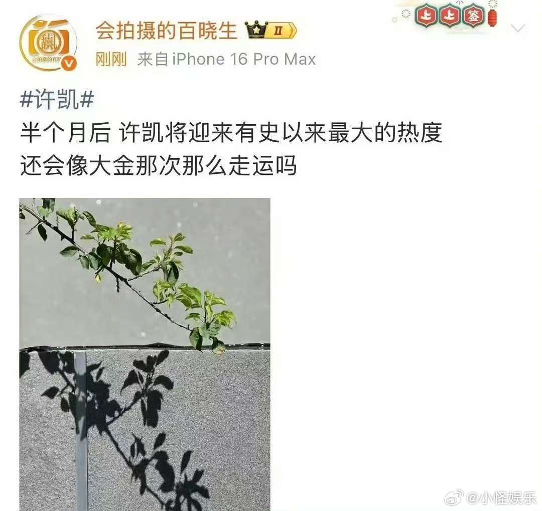 狗仔预告许凯半个月后有大瓜狗仔预告许凯半个月后有大瓜！你怎么看？ ​​​