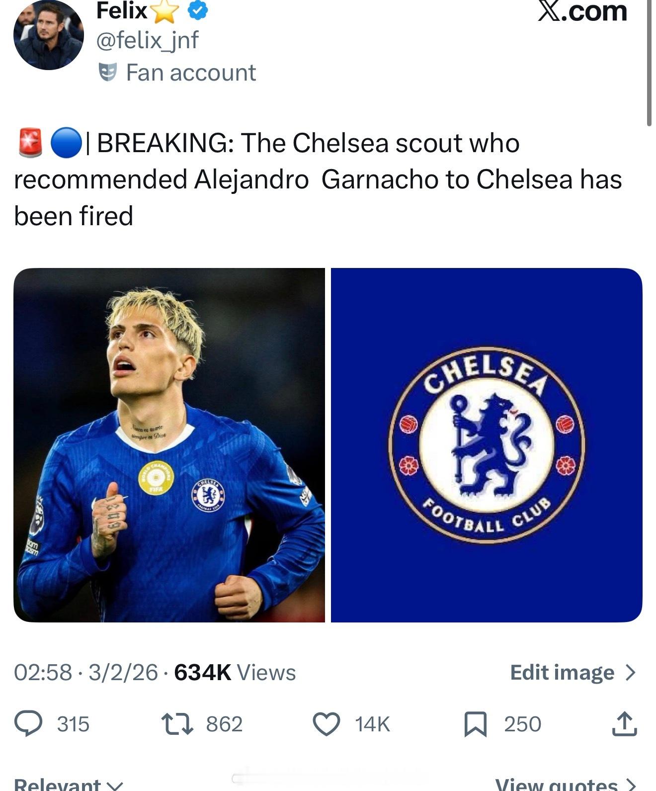 真消息还是假消息？切尔西把推荐卡纳乔到斯坦福桥的人解雇了