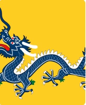 黄龙旗
在晚清时期，黄龙旗作为代表大清国的象征，逐渐走入人们的视野。最初，这面旗