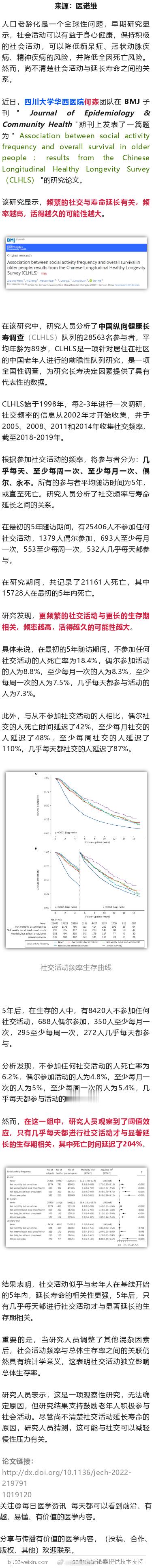 社牛的人更长寿！华西学者分析3万中国人，频繁社交与寿命延长有关近日，四川大学华西