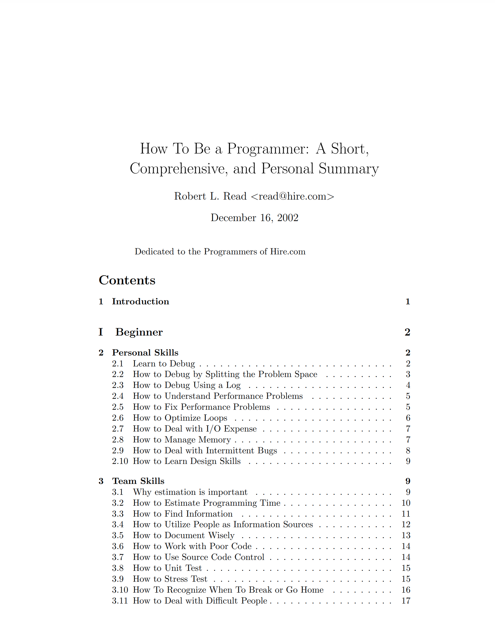 电子书 How To Be a Programmer 《如何成为一名程序员》pd