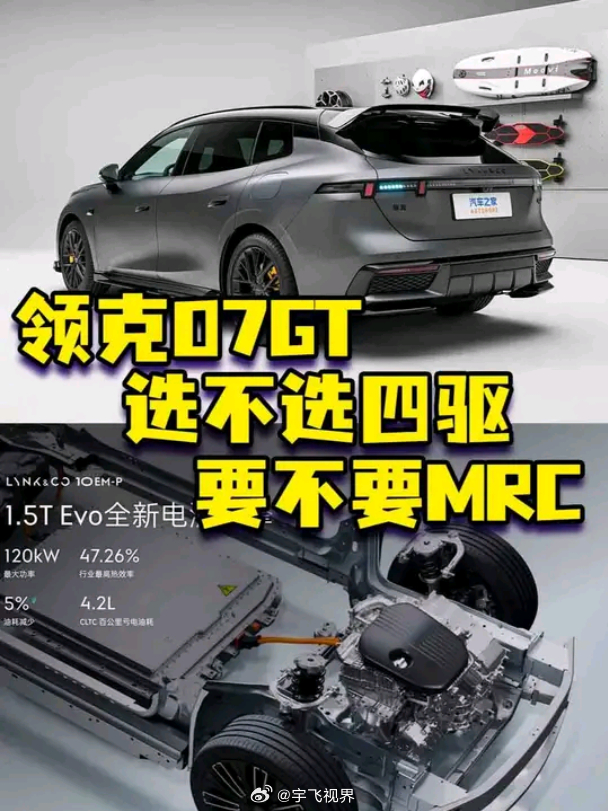 领克07GT搭载超跑同源MRC悬架MRC减震。这东西听起来高大上，磁流变液每秒调