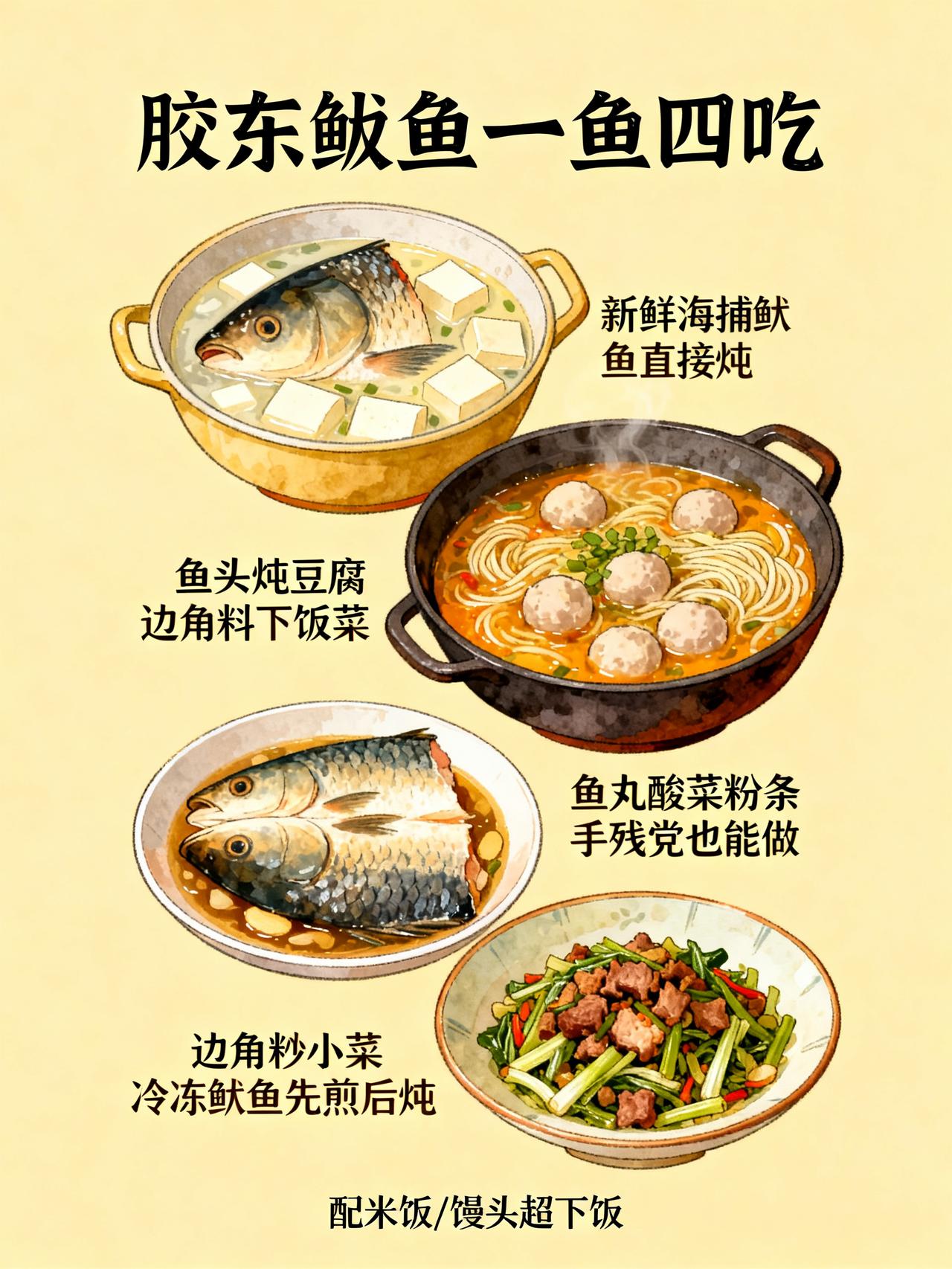 十斤大鲅鱼做四吃，鱼头炖豆腐太香了
藏在胶东渔民家里的大鲅鱼神仙吃法，10斤的鱼