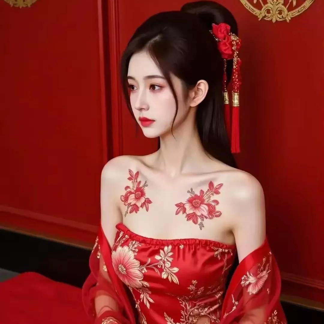古风红衣美人，典雅端庄，韵味十足。红衣清韵 红衣仙子回眸 红衣笑颜 古风美人花间
