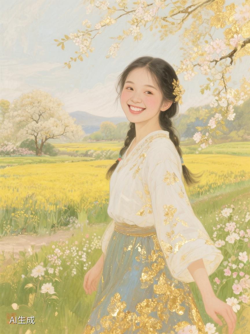 AI妙生图在花海与暖阳间，似能寻到心之归处，那一抹亮色，是生活赠予的诗意惊喜✨