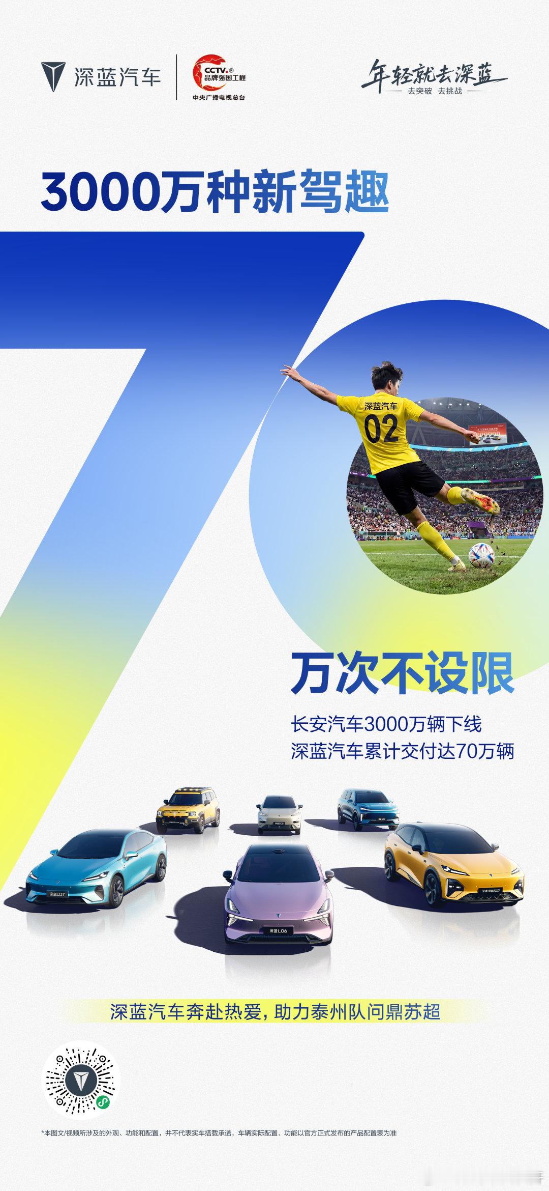共享70万种运动驾趣陪伴70万份科技体验深蓝汽车累计交付达70万辆与70万用户共
