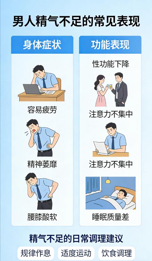 男性精力不足，身体会有哪些表现？