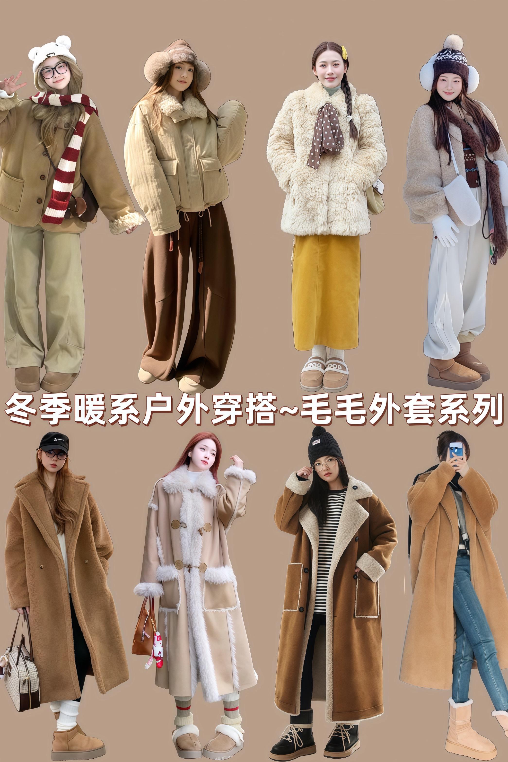 我的冬季暖系户外穿搭 冬季穿搭毛毛外套 新衣服可以治愈各种不开心 ootd穿搭