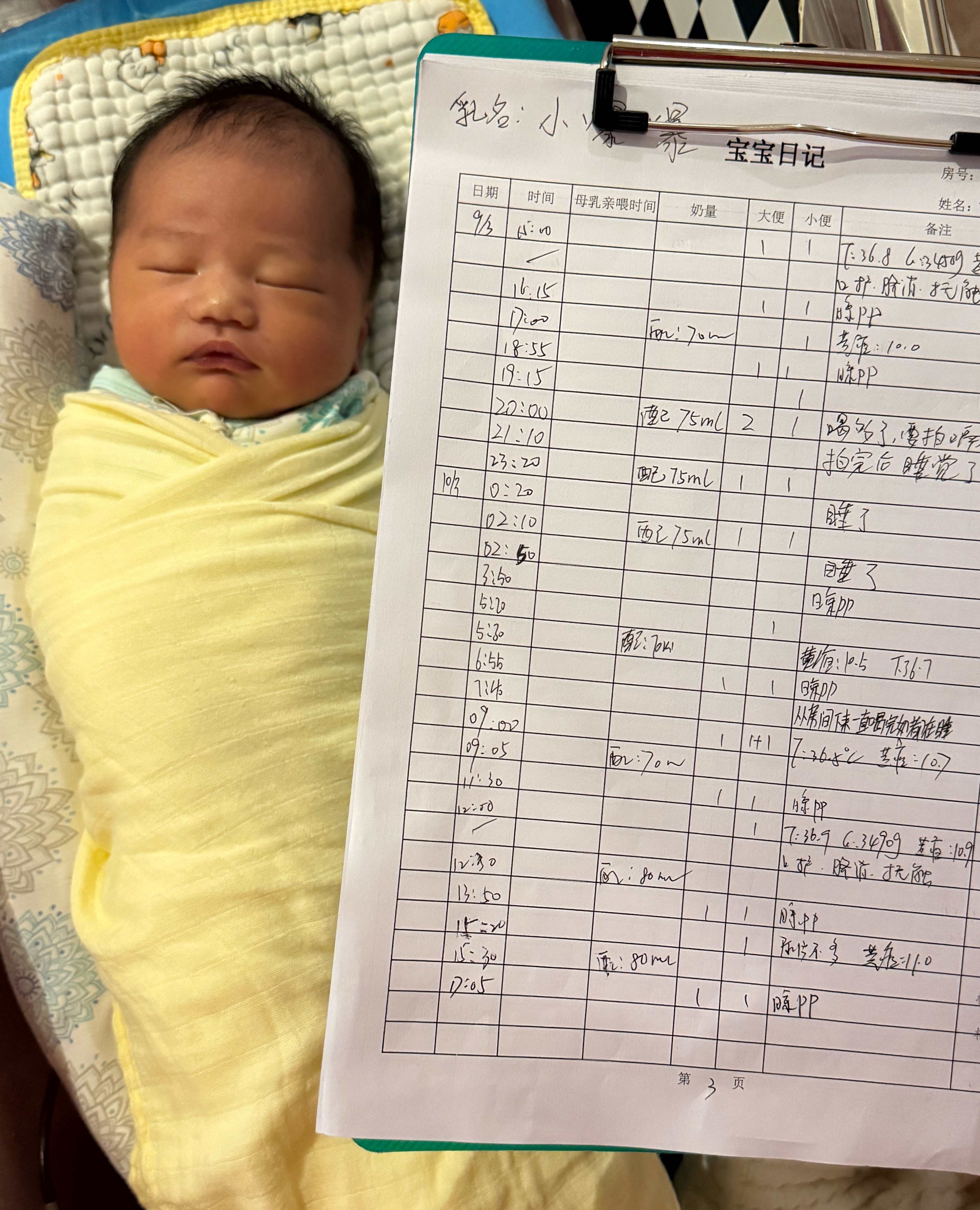 小爆爆出生第六天，护士站也开始给他喂80ml 奶了说喝了80ml 后睡得老乖了，