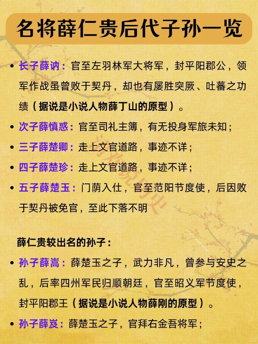 薛仁贵后代子孙有多牛❓官职比薛仁贵还高