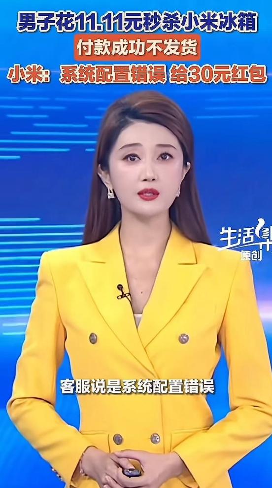 “毫无契约精神！”河南，男子花 11.11 元秒杀小米冰箱，付款成功后不发货。店