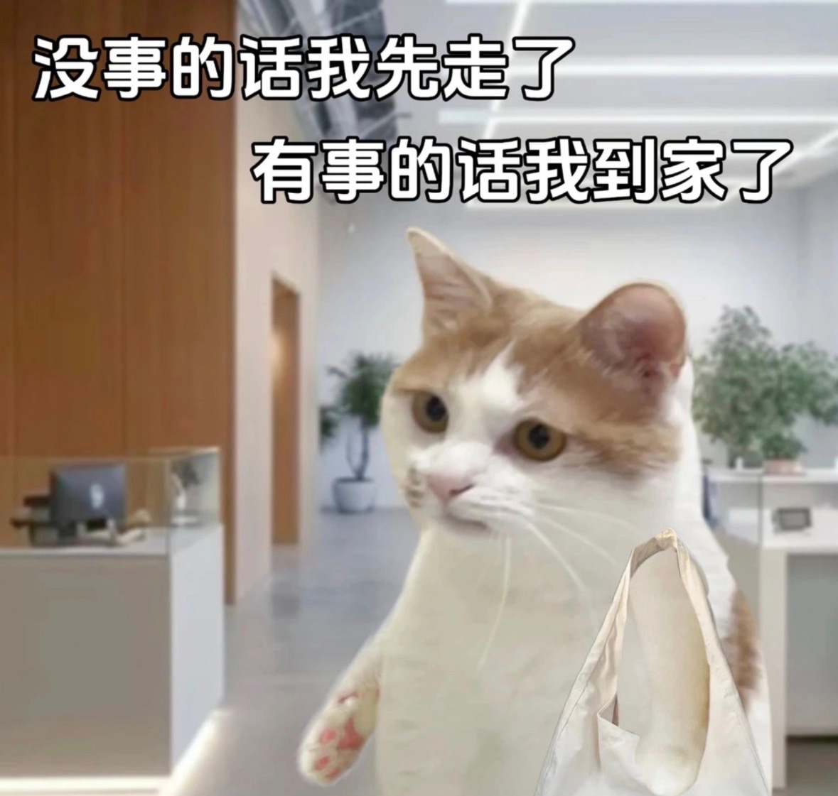 没事的话我先走了，有事的话我到家了 