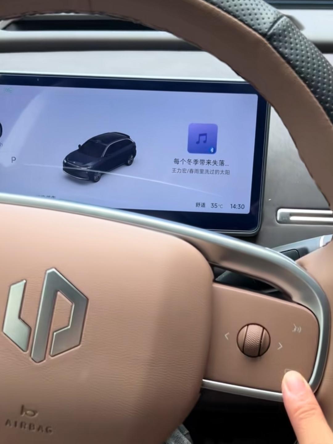 长按方向盘右侧滚轮三秒，仪表出现小点就能自定义显示内容，左右按键切换导航、能耗、