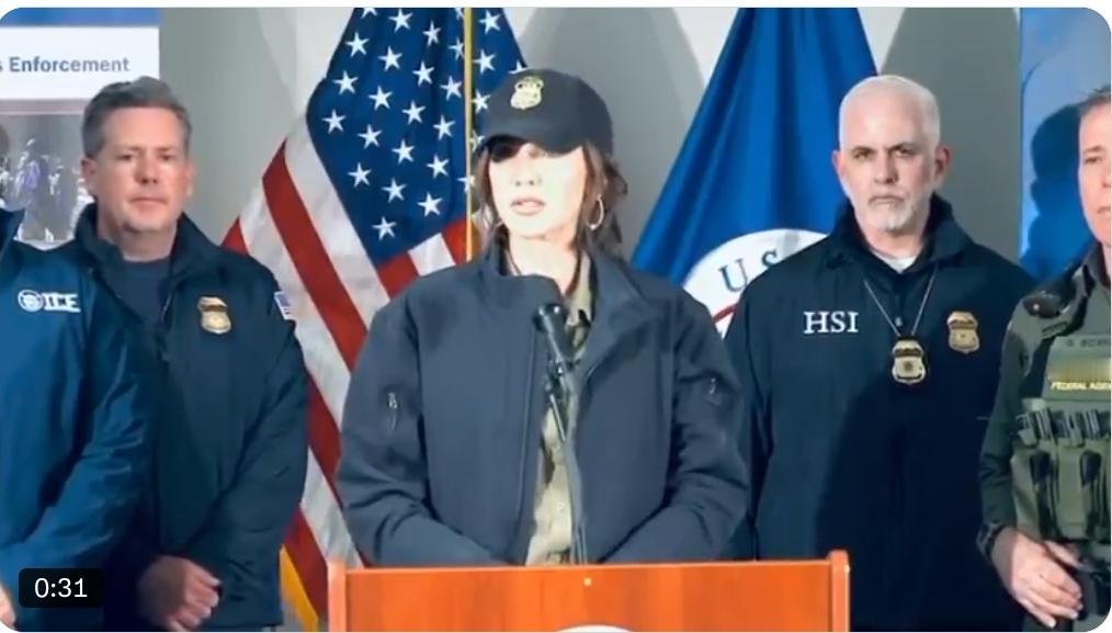 诺姆部长：针对移民海关执法局的袭击与死亡威胁已失控
 
美国国土安全部部长诺姆表