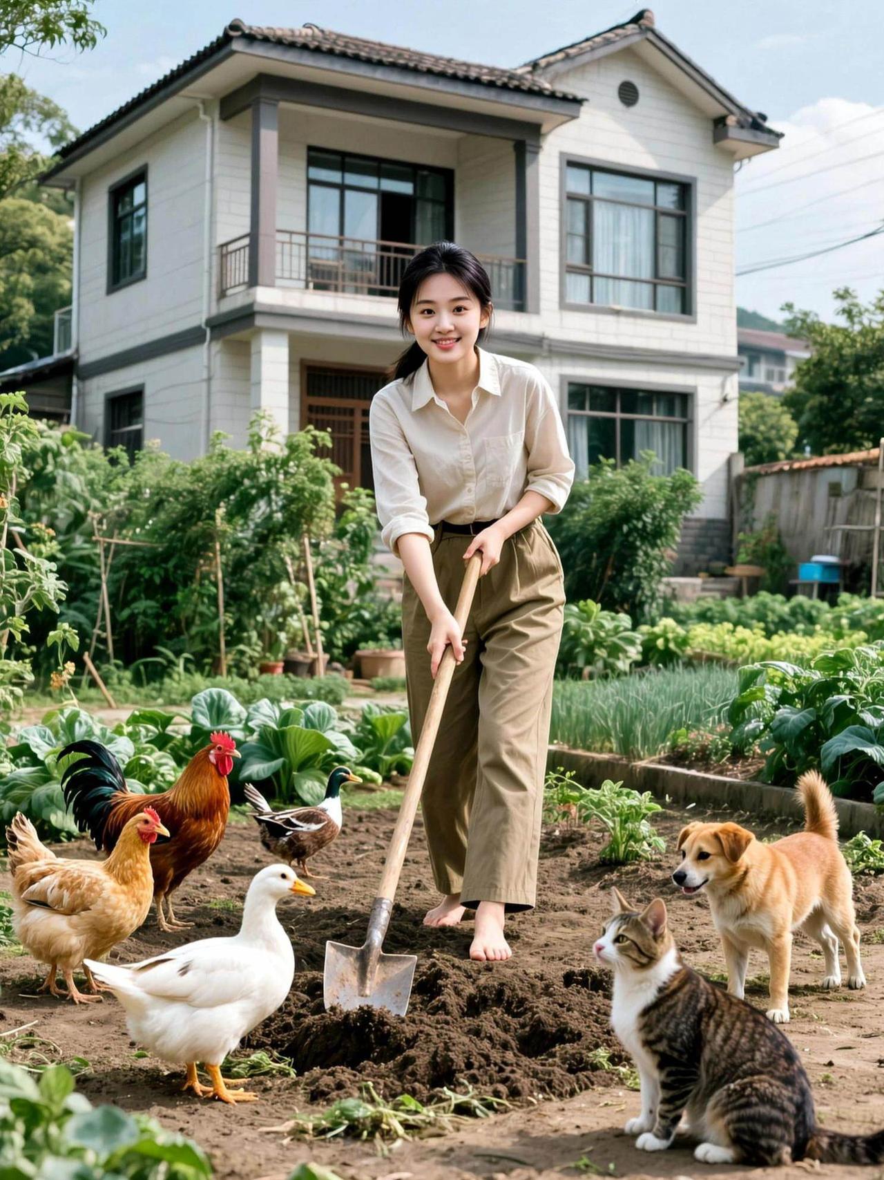 田园生活照 抖音ai创作 高颜值