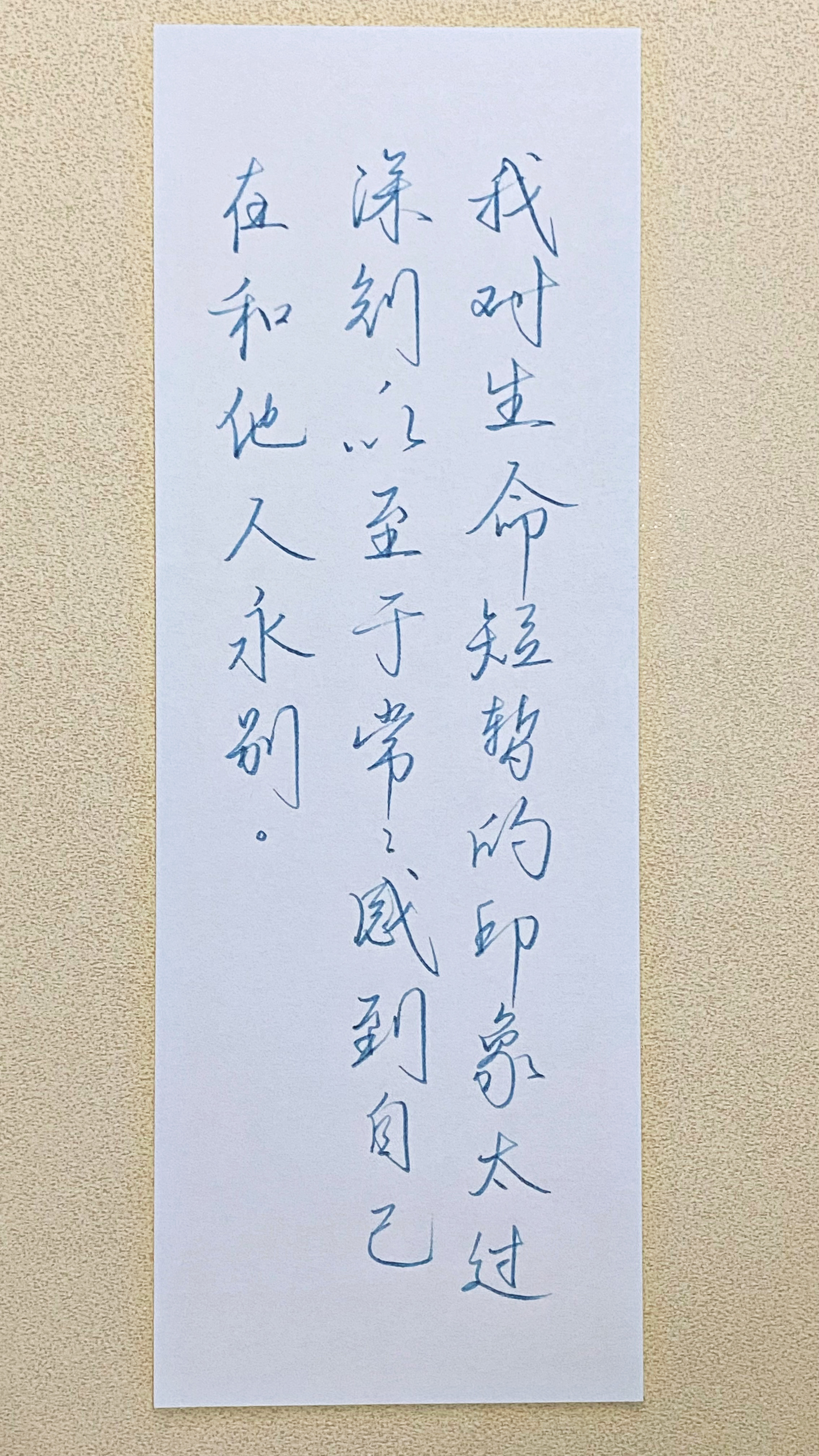 今日作业（2026.6.27）我对生命短暂的印象太过深刻，以至于常常感到自己在和