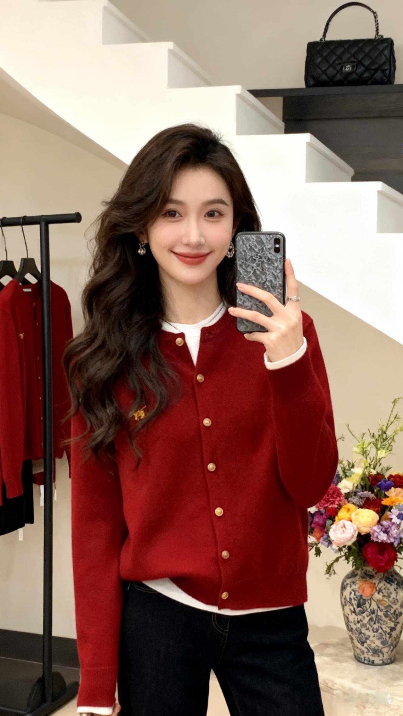 记录我的2026 秋日穿搭指南：红色毛衣+牛仔裤，温暖又时尚！🍂💃🏻