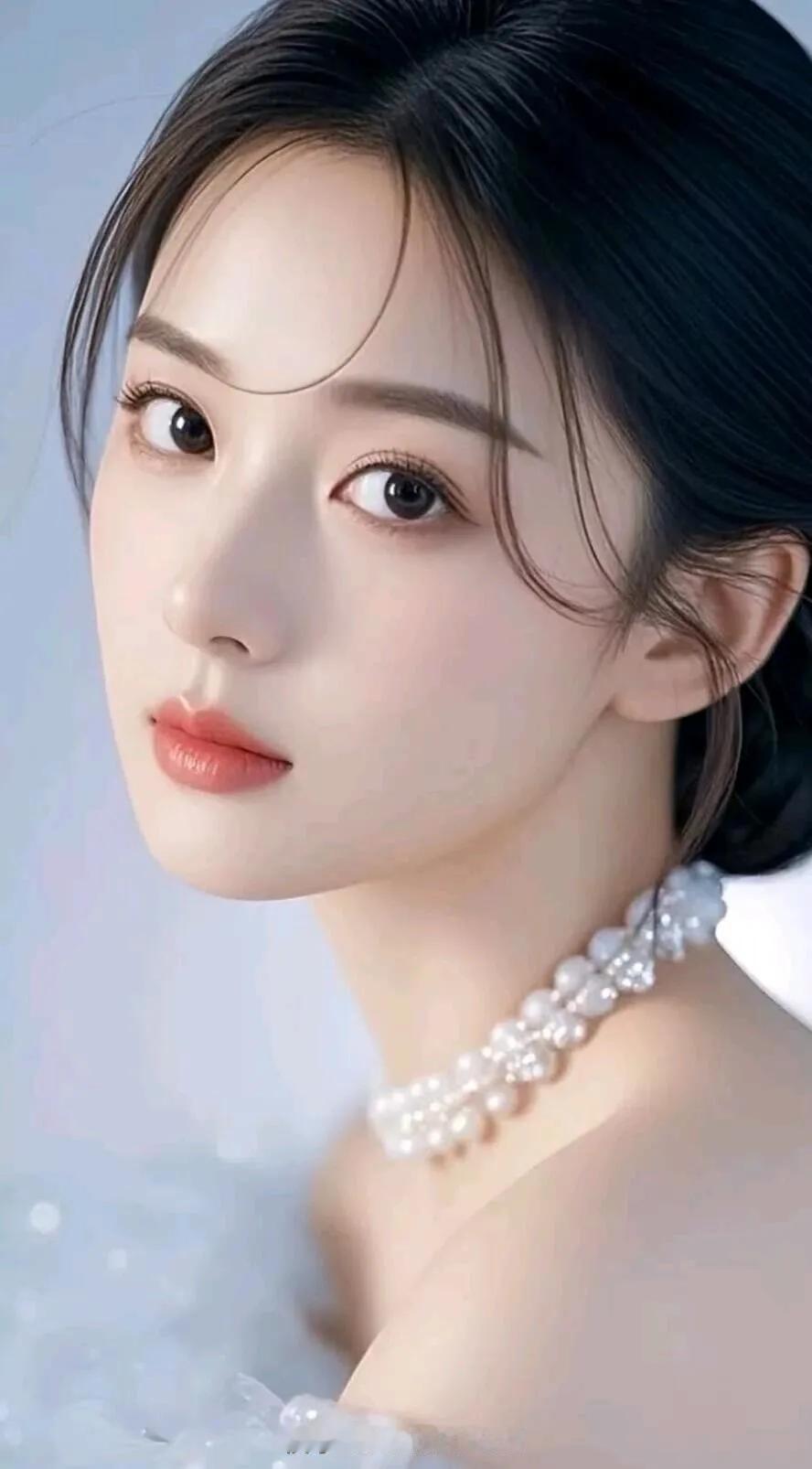 温柔优雅的珍珠项链，尽显高贵气质！街拍 高清美女