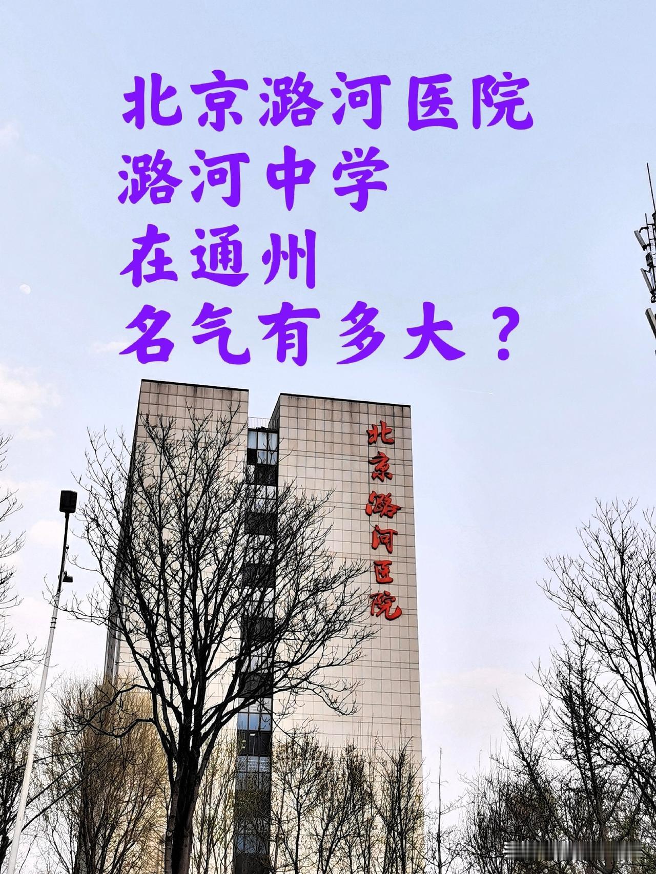 北京潞河医院、潞河中学在通州可都是大名鼎鼎的 ！通州还有哪些带潞河字样的名字 ？