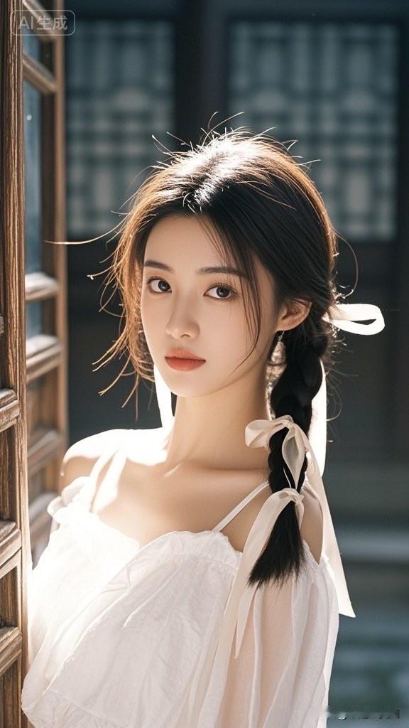 阳光洒进来的瞬间，少女甜美如画
