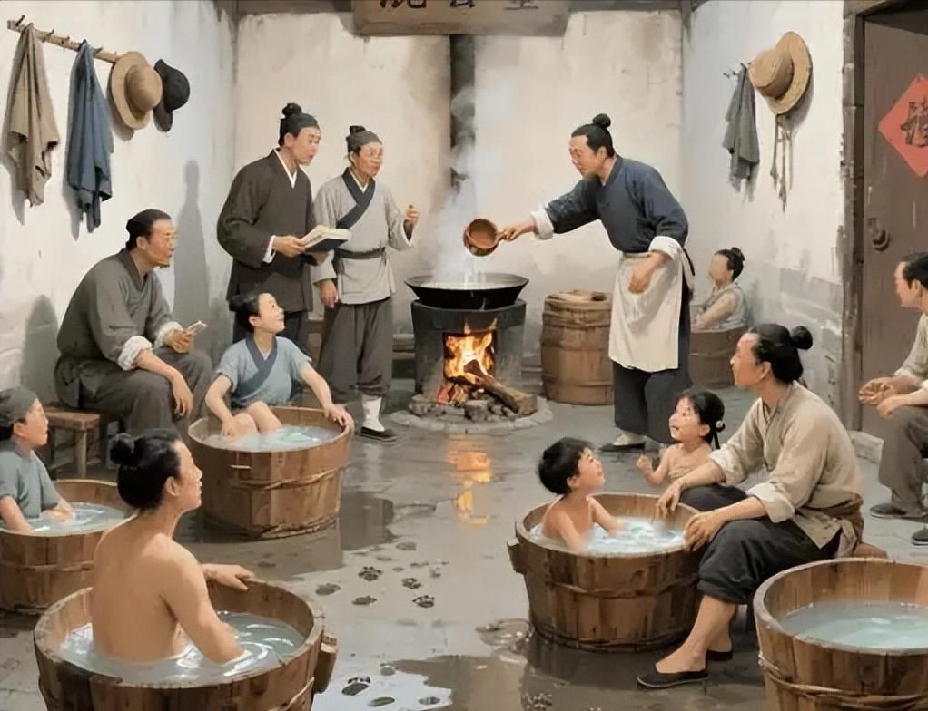 古代人怎么洗澡？有公共浴室吗？

在现代社会，无论是在家里还是在健身房、游泳馆，