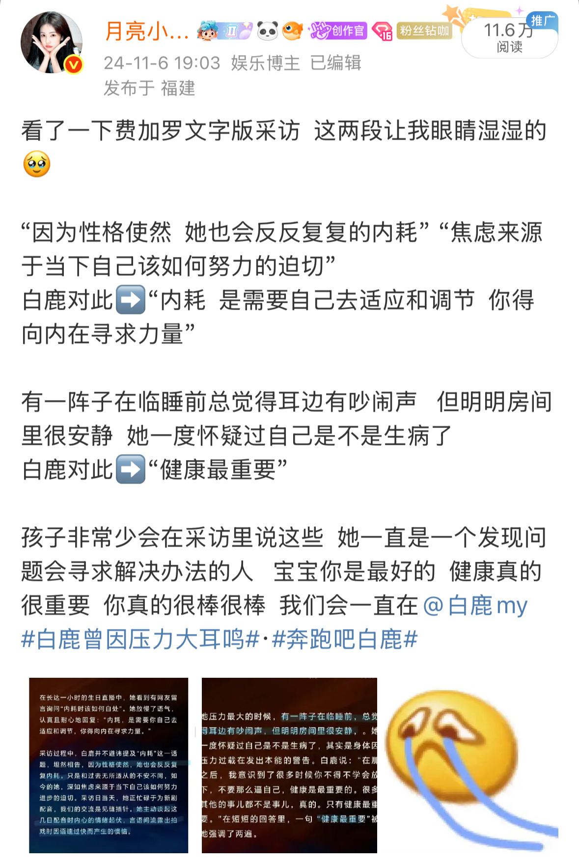 出道到现在白鹿真的经历了很多很多…不同的网络bl不同的攻击她受过数不清  网络路