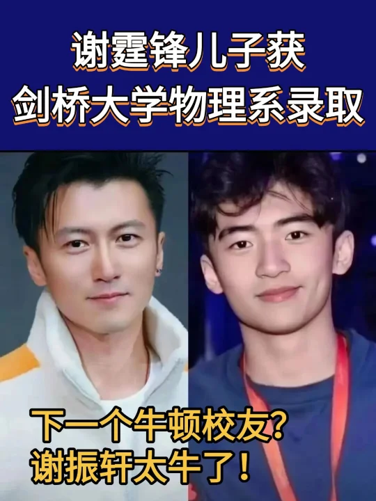 张柏芝大儿子考上剑桥物理系，谢霆锋躺赢！