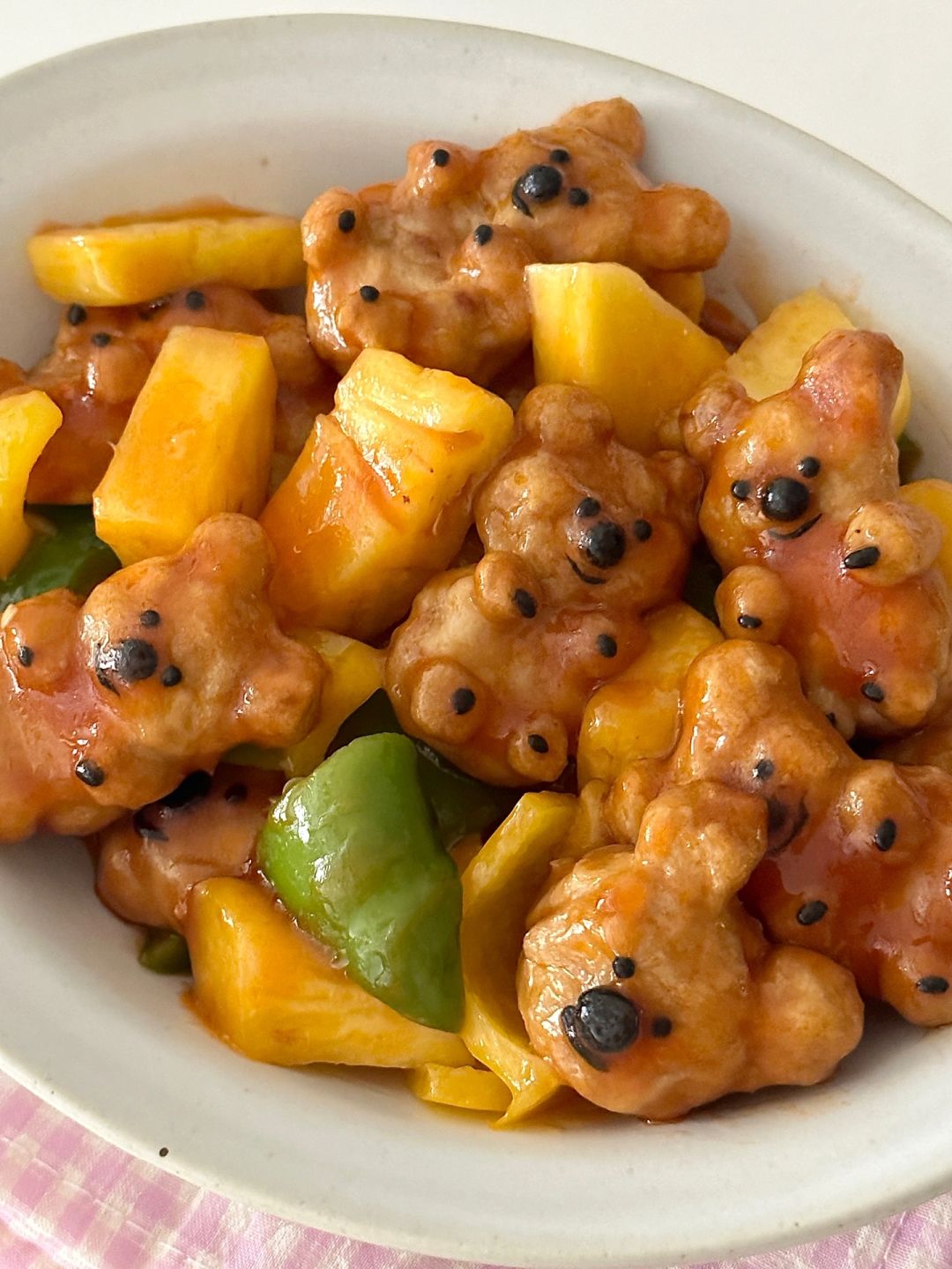 可爱柿子椒熊菠萝咕咾肉  | 附教程