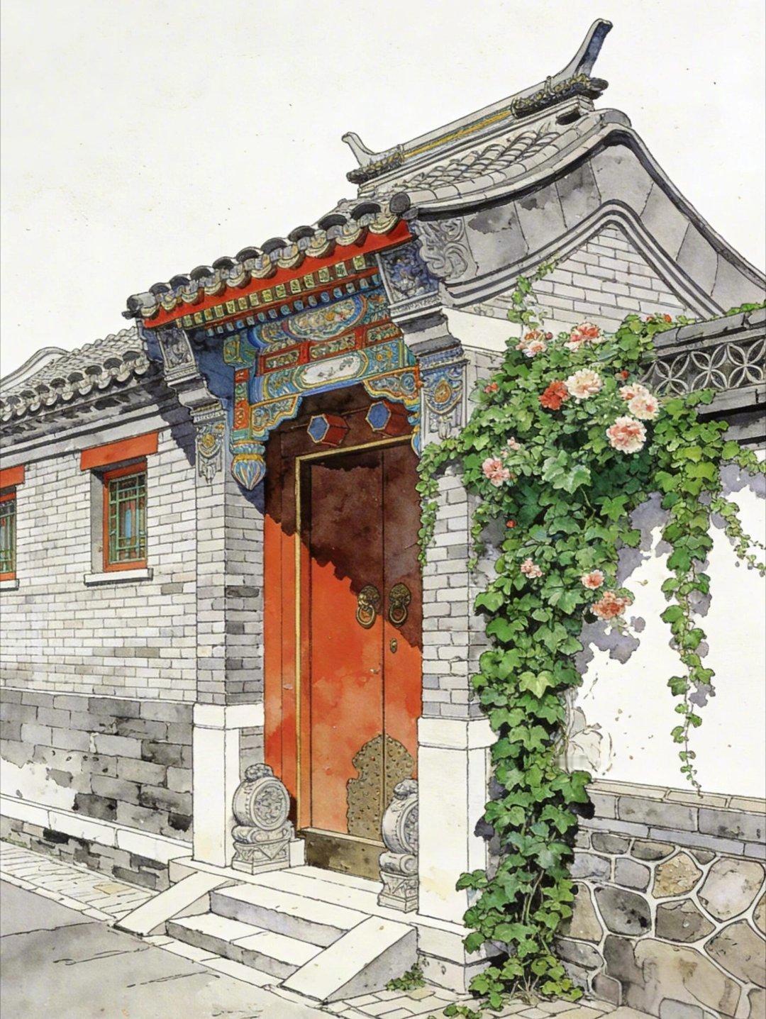 小院四方几度春风几度雨，新房一座半藏农具半藏书。 