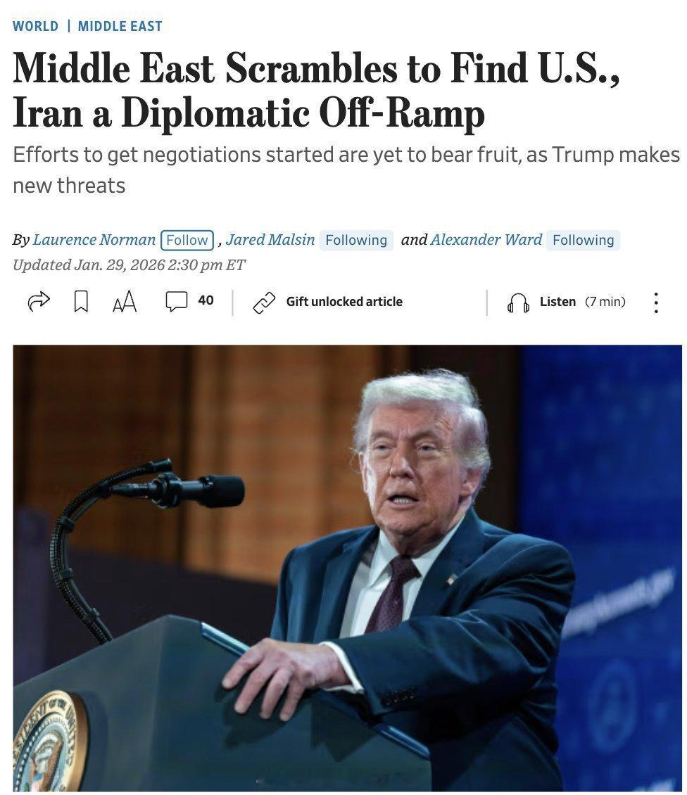 美伊对峙 华尔街日报（WSJ）特朗普已经听取了针对伊朗的多种军事行动方案简报，其