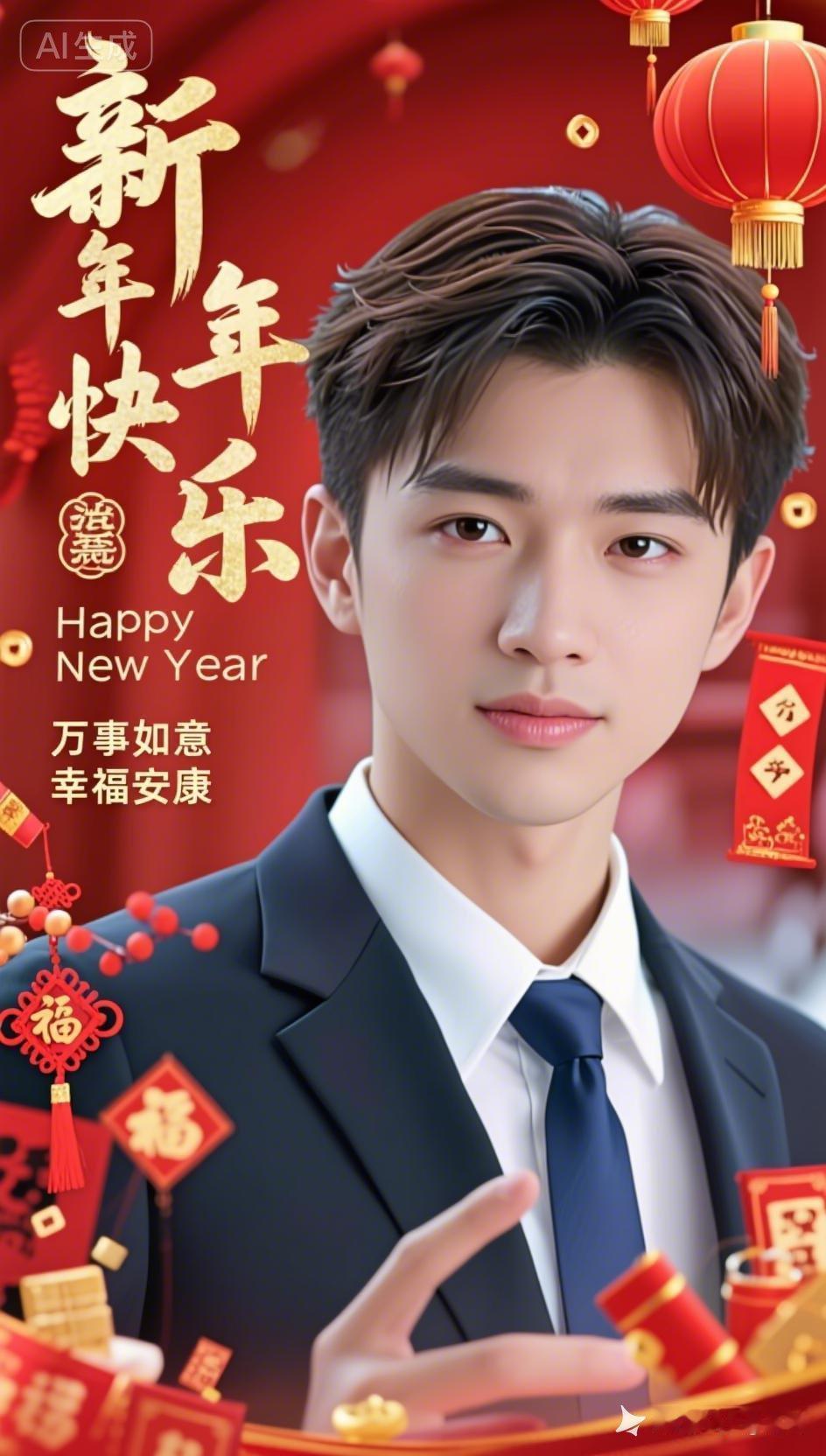 新年快乐！万事如意，幸福安康！🎉💖