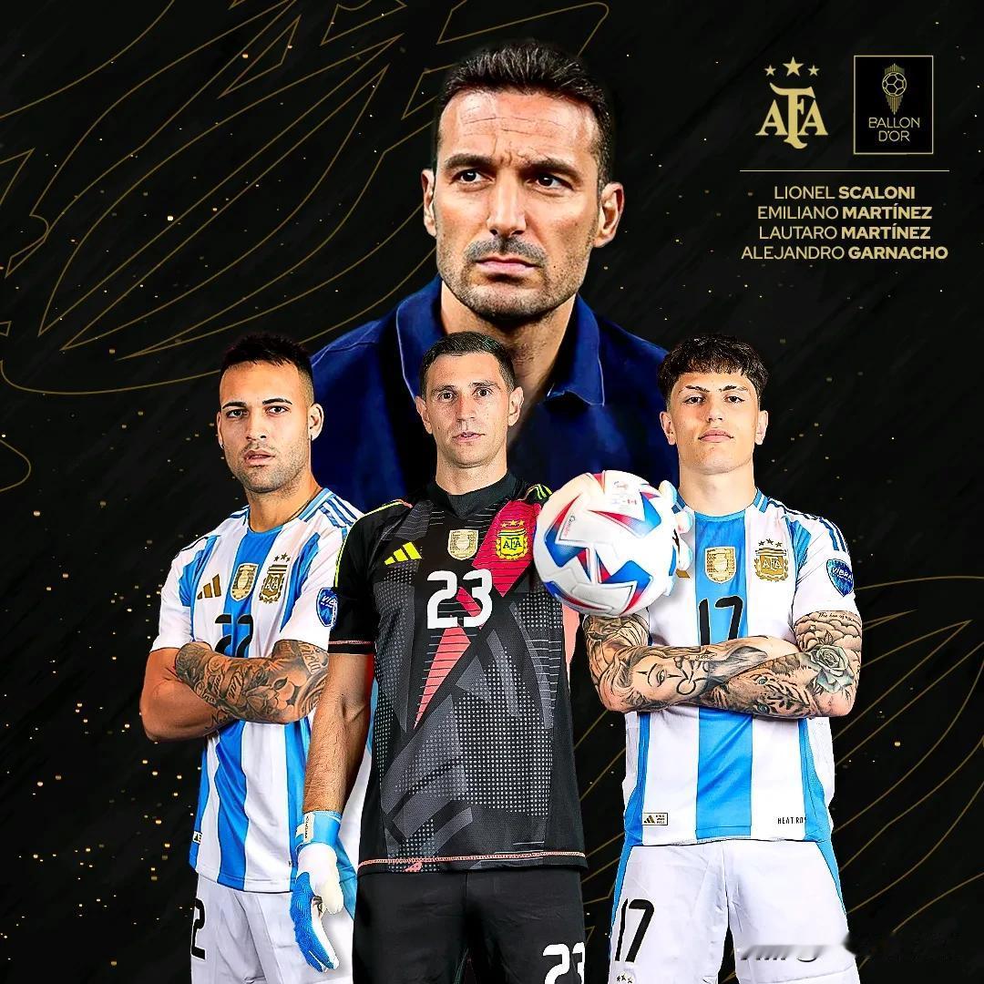 梅西无缘本年度金球奖提名，阿根廷入选提名名单的是斯卡洛尼、大马丁和加纳乔。