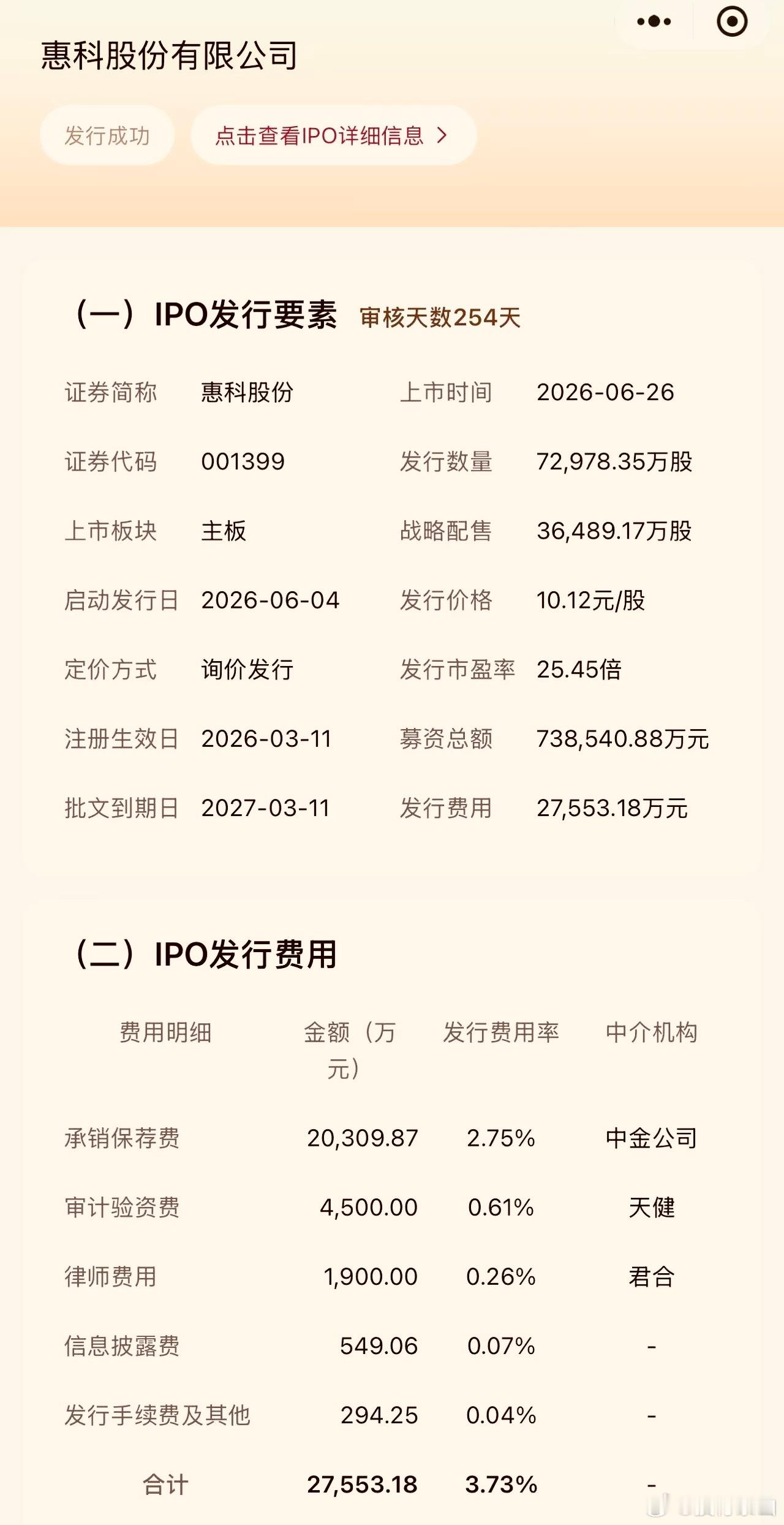 明天上市的惠科股份，三家中介费用都是超大礼包！券商赚2亿，审计费用都高达4500
