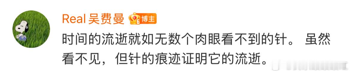时间的流逝就如无数个肉眼看不到的针。 虽然看不见，但针的痕迹证明它的流逝。 