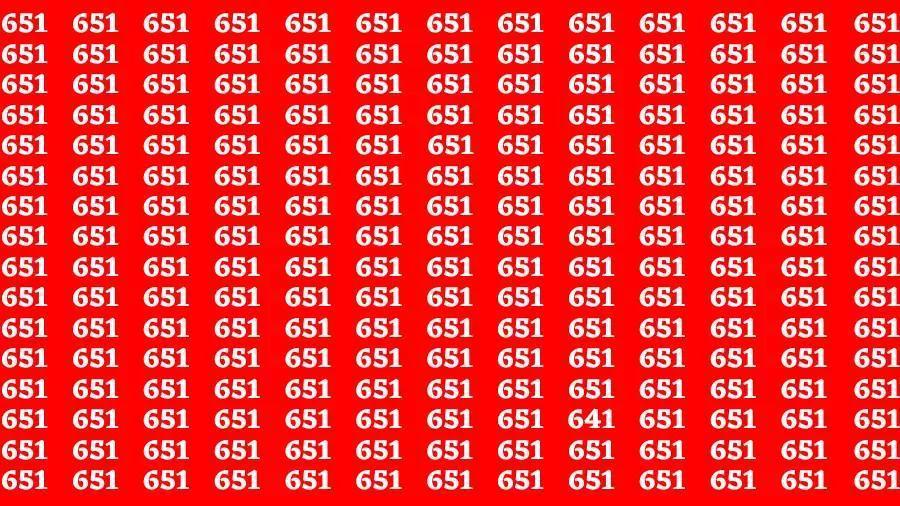 观察 找出来：如果你有鹰眼 在 40 秒内找到数字 641